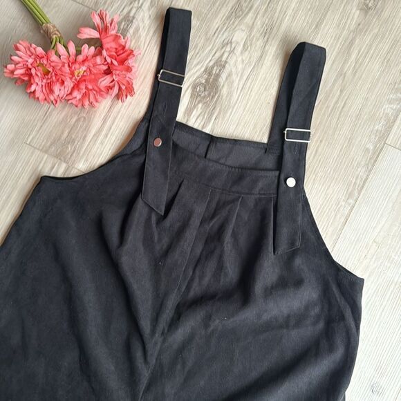 Shein Curve Black Faux Suede Romper Jumpsuit Size 2X - Picture 2 of 5